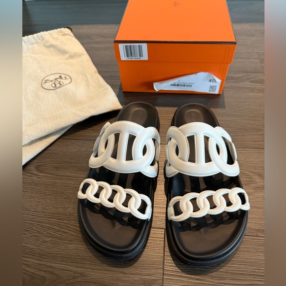 Hermès Extra Sandal Agneau Nappa Blanc 40 as new - Picture 7 of 16